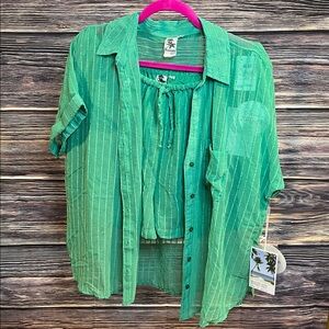 Violet Sky Jade sheer Green 2 pc top and shorts